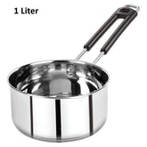 Heavy Gauge Stainless Steel Sauce Pan, Tea Pan, Milk Pan (Silver 1 Litre)
