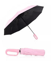 Umbrella for Men Women || Folding Umbrella With Carabiner Handle (Pink)