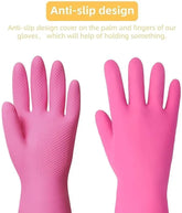 Dishwashing Gloves, Reusable Kitchen,Household and Industrial Cleaning Gloves(pink)