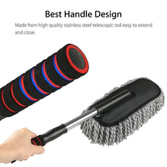 Soft Microfiber Car Duster Brush with Extendable Handle Wet & Dry Scratch