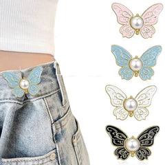 4 Sets Butterfly Jean Buttons Waist Tightener for Loose Pants