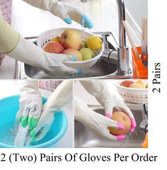 Reusable Rubber Latex Pvc Flock Lined Long Elbow Hand Gloves