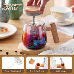OYZEKX Electric Self-Stirring Coffee Mug Borosilicate Mixing Cup