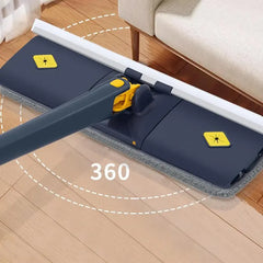 Flat Microfiber Floor Cleaning Mop with Scraper with 360 Rotating head