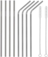 Stainless Steel Straws for Drinking with Brushes