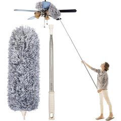 Microfiber Feather Duster Bendable & Extendable Fan Cleaning Duster