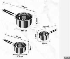 Heavy Stainless Steel Combo Milk Pan/Sauce Pan/Tea PAN