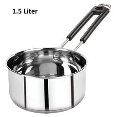 Heavy Gauge Stainless Steel Sauce Pan, Tea Pan, Milk Pan Pot Tapeli Patila (Silver 1.5Litre)