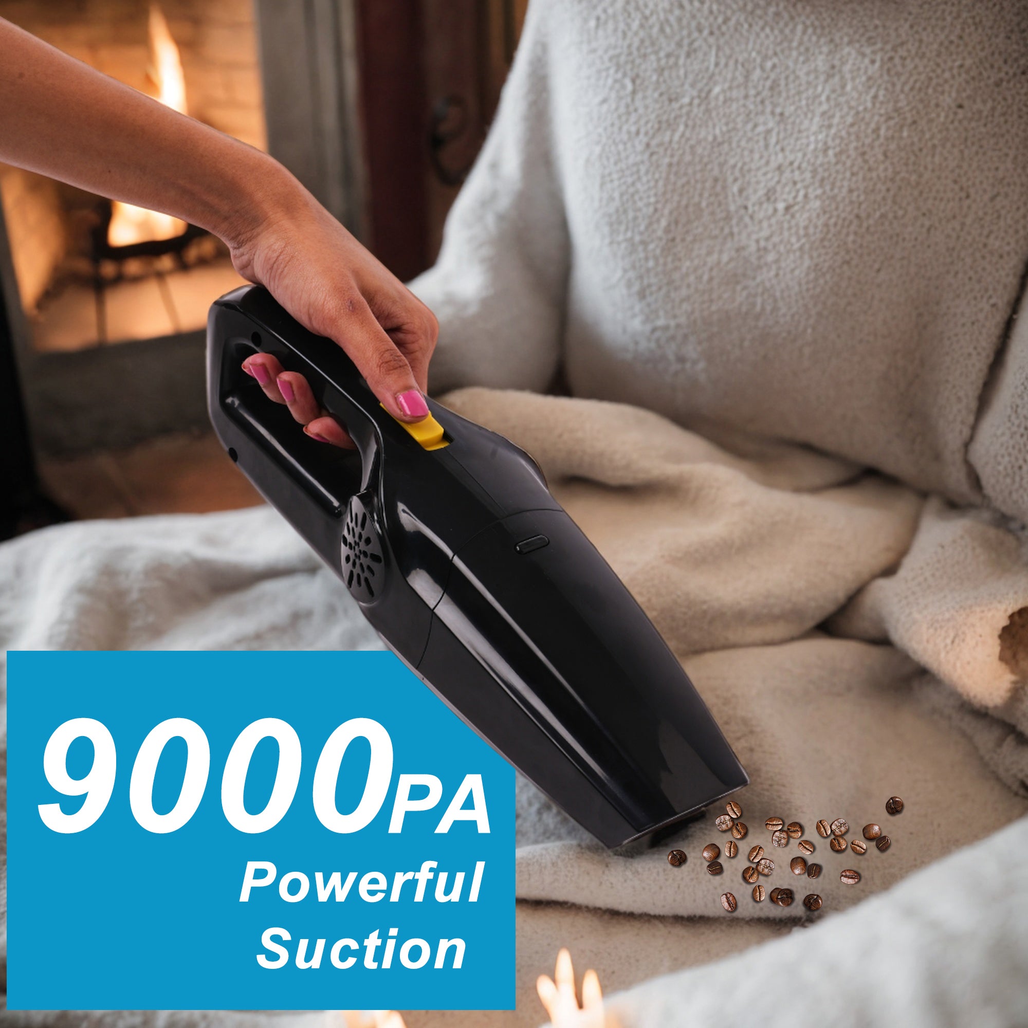 Cordless Vacuum for Home and Car 800W for Dry Vacuuming with USB Rechargeable Wireless Option (MoonBlack)