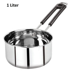 Heavy Gauge Stainless Steel Sauce Pan, Tea Pan, Milk Pan (Silver 1 Litre)