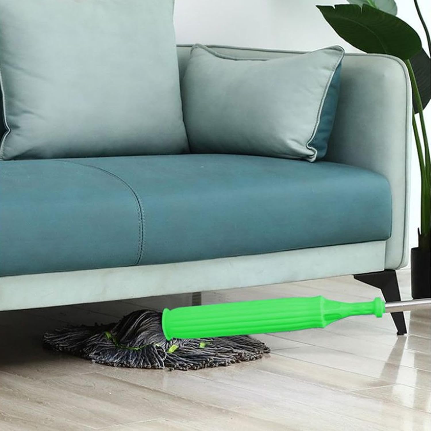 2 in 1 Dehydrated Floor Cleaning Mop 360 Rotatable Adjustable Self-Wringing Floor Cleaning Microfiber Mop Wet and Dry for Bathroom/Office/Home/Outdoor (Green)