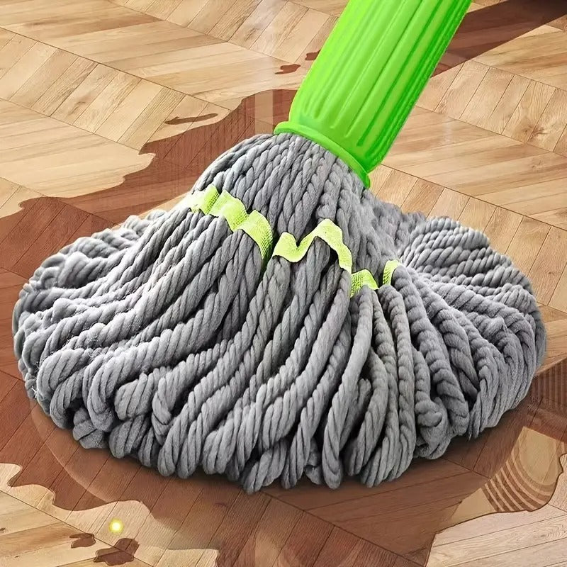 2 in 1 Dehydrated Floor Cleaning Mop 360 Rotatable Adjustable Self-Wringing Floor Cleaning Microfiber Mop Wet and Dry for Bathroom/Office/Home/Outdoor (Green)