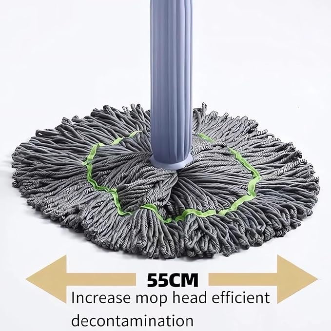 2 in 1 Dehydrated Floor Cleaning Mop 360 Rotatable Adjustable Self-Wringing Floor Cleaning Microfiber Mop Wet and Dry for Bathroom/Office/Home/Outdoor (Green)