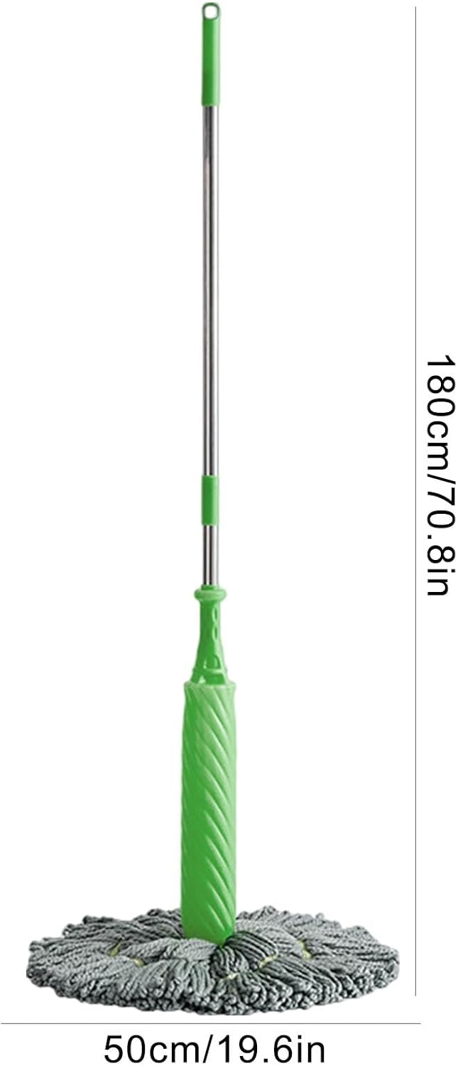 2 in 1 Dehydrated Floor Cleaning Mop 360 Rotatable Adjustable Self-Wringing Floor Cleaning Microfiber Mop Wet and Dry for Bathroom/Office/Home/Outdoor (Green)
