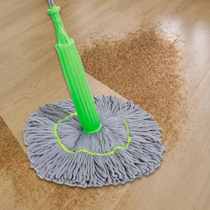 2 in 1 Dehydrated Floor Cleaning Mop 360 Rotatable Adjustable Self-Wringing Floor Cleaning Microfiber Mop Wet and Dry for Bathroom/Office/Home/Outdoor (Green)
