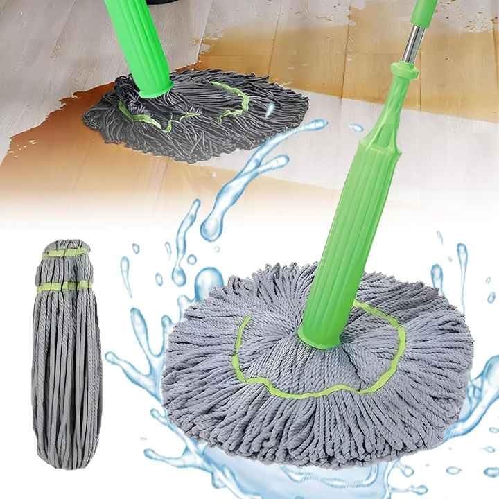 2 in 1 Dehydrated Floor Cleaning Mop 360 Rotatable Adjustable Self-Wringing Floor Cleaning Microfiber Mop Wet and Dry for Bathroom/Office/Home/Outdoor (Green)