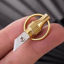 Stainless Steel Portable Pocket | Mini Brass Capsule | Compact Folding Tool for Women | Safety Tool | Pack of 2