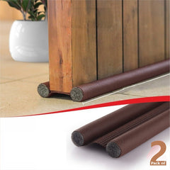 Door Bottom Sealing Strip Guard for Home | (39 inches) | Door Stoppers | Door Seal | Door Closers | Sound-Proof Reduce Noise Energy Saving Weather Stripping | Waterproof - Brown (Pack of 2)
