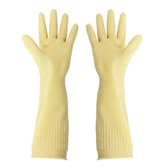 Dishwashing Gloves, Reusable Kitchen,Household and Industrial Cleaning Gloves, Long Sleeve, Thick Latex, Cleaning, Washing, Working, Painting, Gardening Gloves (White)