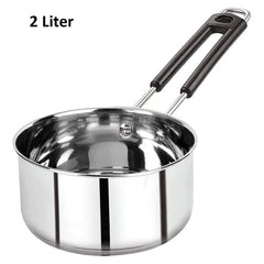 Heavy Gauge Stainless Steel Sauce Pan, Tea Pan, Milk Pan (Silver 2 Litre)