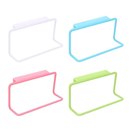 Towel Hanger Wall Mounted Rectangular Plastic Towel Holder Ring for Bathroom/Towel Stand/Wash Basin/Napkin - Self-Adhesive Towel Hanger with Strong Hold Magic Sticker