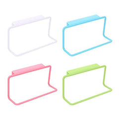 Towel Hanger Wall Mounted Rectangular Plastic Towel Holder Ring for Bathroom/Towel Stand/Wash Basin/Napkin - Self-Adhesive Towel Hanger with Strong Hold Magic Sticker