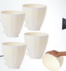 Plastic Cool Garden Planters for Home| Plant Container Set| Drip Trays Pots| Plastic Pots with Saucers (White)