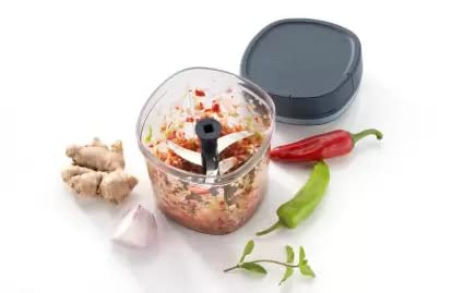 Black Dori Pull Hand Master Chopper Manual Quick Onion Chopper for Kitchen 900ml Multipurpose Vegetable Fruit Handy Cutter Machine with Stainless Steel Blade | 1 Jar | Black