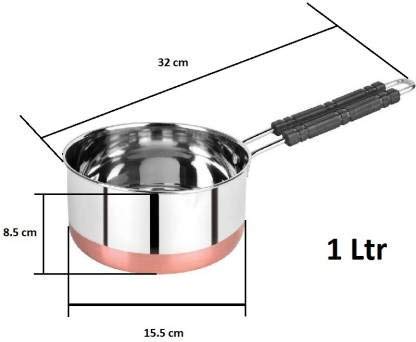 Stainless Steel Copper Bottom Sauce Pan/Milk PAN/Tea PAN/Tapeli/Patila/Bhagona 3 pcs Combo Set Capacity:- 1, 1.5, 2 Liter Sauce Pan