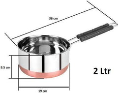 Stainless Steel Copper Bottom Sauce Pan/Milk PAN/Tea PAN/Tapeli/Patila/Bhagona 3 pcs Combo Set Capacity:- 1, 1.5, 2 Liter Sauce Pan