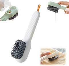 Multifunctional Shoe Brush with Liquid Box, Household Soft Fur Liquid Cleaning Shoe Brush, Long Handle Shoe Brush Press Type Automatic Liquid Shoe Brush