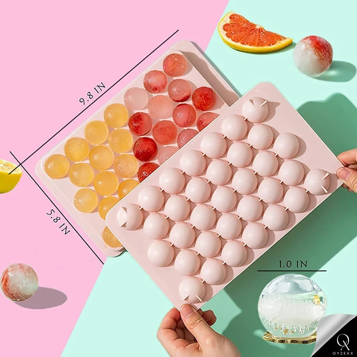 OyzekX Ice Cube Trays Silicone Ice Cube Molds, Easy-Release and Flexible Ice Trays BPA Free, for Whiskey Cocktail, Stackable and Safe Ice Cube Honeycomb Small Cubes Fridge Bar Soft Tray (33 Cavity)