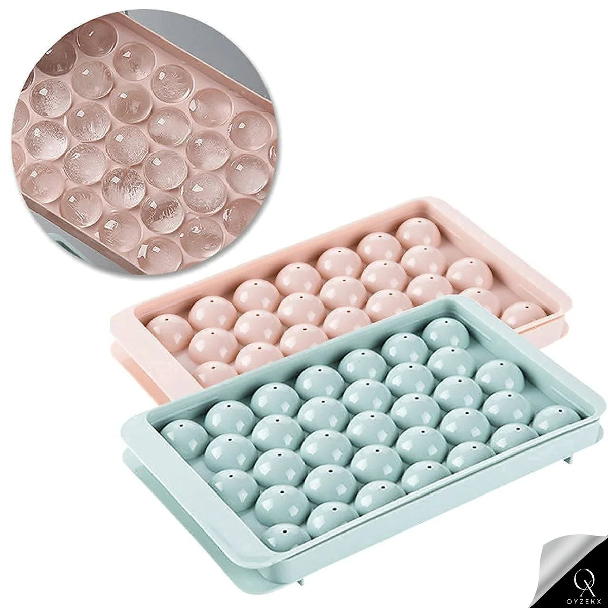 OyzekX Ice Cube Trays Silicone Ice Cube Molds, Easy-Release and Flexible Ice Trays BPA Free, for Whiskey Cocktail, Stackable and Safe Ice Cube Honeycomb Small Cubes Fridge Bar Soft Tray (33 Cavity)