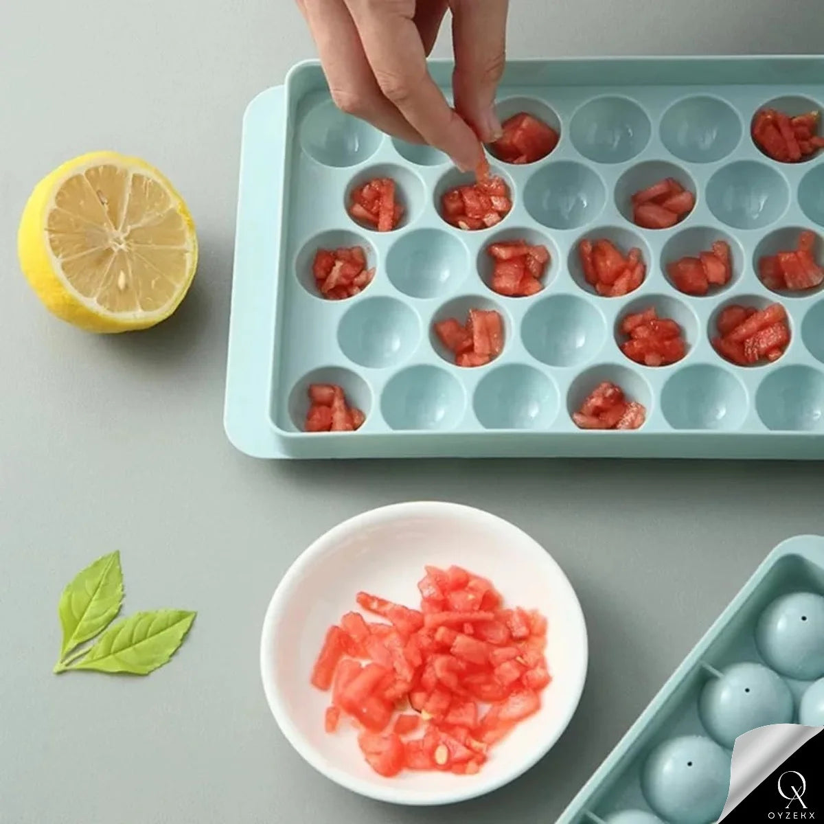 OyzekX Ice Cube Trays Silicone Ice Cube Molds, Easy-Release and Flexible Ice Trays BPA Free, for Whiskey Cocktail, Stackable and Safe Ice Cube Honeycomb Small Cubes Fridge Bar Soft Tray (33 Cavity)