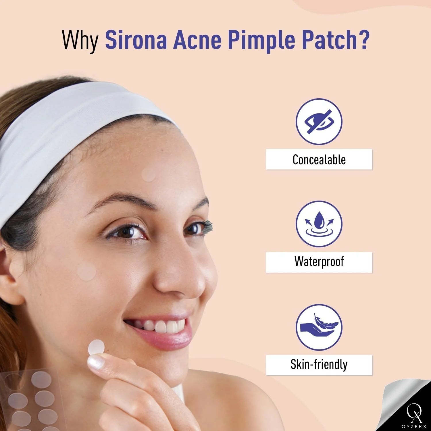 OyzekX Pimple Patch For Face | 36 Hydrocolloid Pimple Patches | 2% w/w Salicylic Acid, Neem, Cica | Helps Reduce Pimples, Redness & Irritation | Absorbs Excess Oil | Safe for All Skin Types (36 pcs-White)