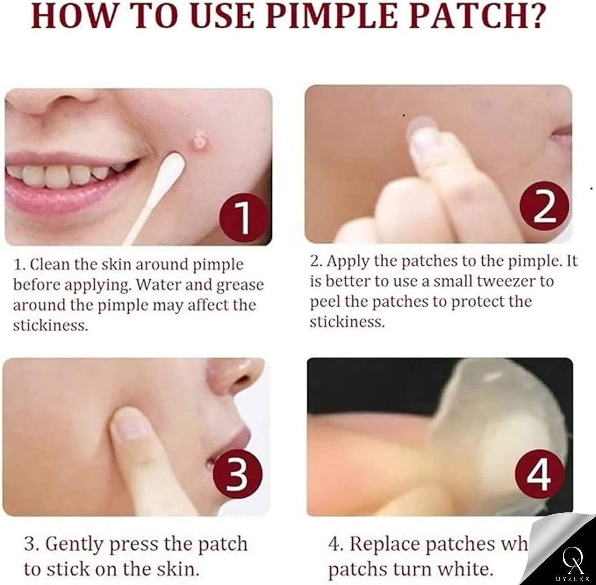OyzekX Pimple Patch For Face | 36 Hydrocolloid Pimple Patches | 2% w/w Salicylic Acid, Neem, Cica | Helps Reduce Pimples, Redness & Irritation | Absorbs Excess Oil | Safe for All Skin Types (36 pcs-White)