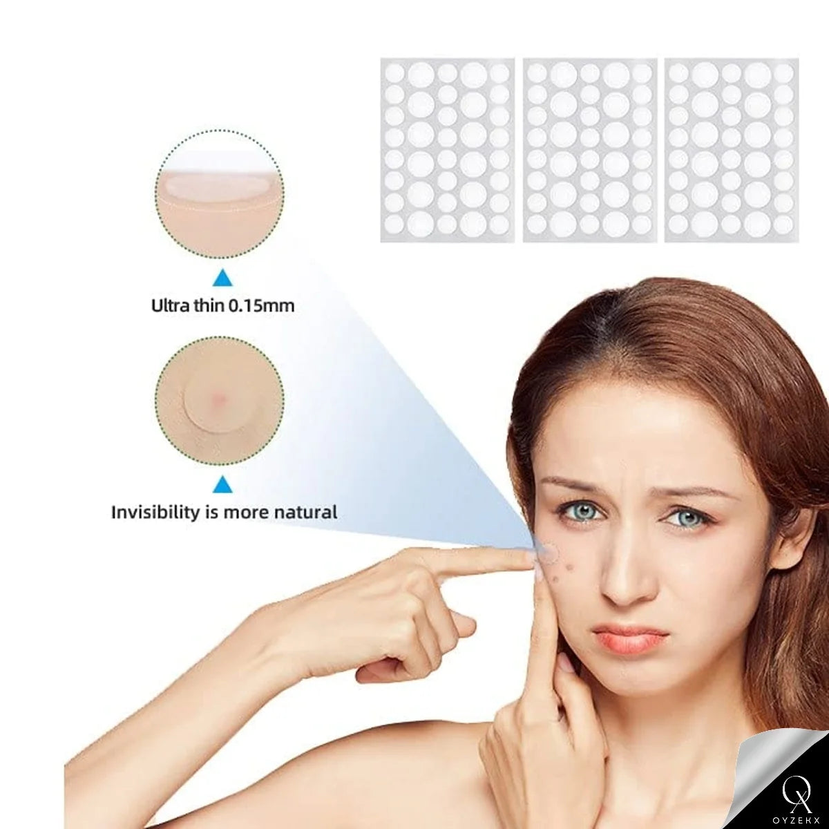 OyzekX Pimple Patch For Face | 36 Hydrocolloid Pimple Patches | 2% w/w Salicylic Acid, Neem, Cica | Helps Reduce Pimples, Redness & Irritation | Absorbs Excess Oil | Safe for All Skin Types (36 pcs-White)