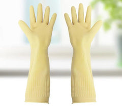 Dishwashing Gloves, Reusable Kitchen,Household and Industrial Cleaning Gloves, Long Sleeve, Thick Latex, Cleaning, Washing, Working, Painting, Gardening Gloves (White)