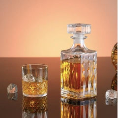 1 Litre Whiskey Bottle Decanter for Whisky Scotch, Liquor, Vodka, Wine or Bourbon | Irish Cut | Food Grade Bpa Free | Airtight Cap with Silicon Grip (1000 ML Wine Decanter)