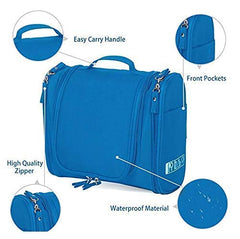 Multi Functional Travel Organizer Accessory Toiletry Cosmetics Bag Makeup or Shaving Kit Pouch Hanging Toiletry Bag Travel Organizer (Blue)