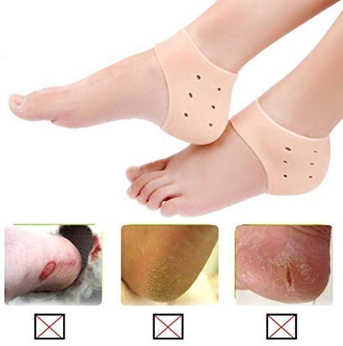 Half Heel Socks Anti Crack Silicon Gel Heel And Foot Protector Moisturizing Socks for Foot Care, Pain Relief And Heel Cracks Free Size For Men And Women - Free Size (1 Pair)