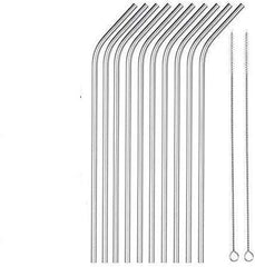 Steel Straws, Bended Stainless Steel Straws for Drinking, Extra Wide Straws for Smoothie, Milkshake Straw, Cold Drink Straw, Reusable Straws, BPA Free, 8 inch Long (8 Bent Straw)