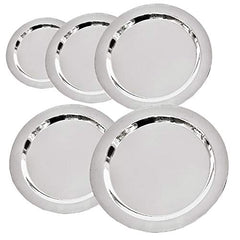 Stainless Steel Heavy Ciba Lids/Plate for Tope/Kadhai - Set of 5 Pcs 14.6 cm, 15.8 cm, 17 cm, 18.8 cm, 20 cm (Size No - 8,9,10,11,12)