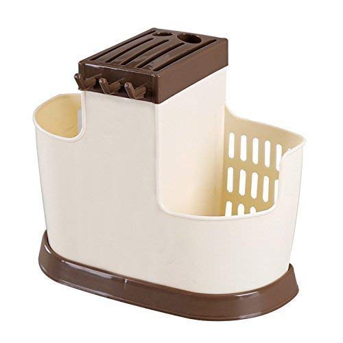 Plastic Multi Functional Chopsticks Holder Kitchen's Spoons, Knife & Other Cutlery Storage Holder Stand with Removable Draining Tray