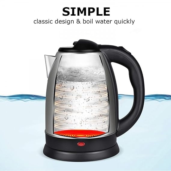 OYZEKX Scarlett Kettle, electric kettle Stainless Steel Electric Scarlett Kettle Multipurpose Tea Coffee Maker Heater Water Boiler Tea Pot with Heat Resistance Handle 2 Liter