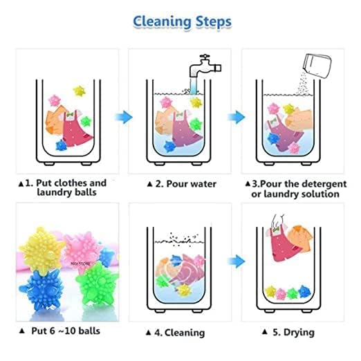 Reusable Washer Balls, Enhance Machine Cleaning with Tangle-Free Scrubbing Power and Soften Clothes Using Colorful Silicone Dryer Balls, Laundry Washing Balls (Pack of 10)