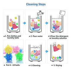 Reusable Washer Balls, Enhance Machine Cleaning with Tangle-Free Scrubbing Power and Soften Clothes Using Colorful Silicone Dryer Balls, Laundry Washing Balls (Pack of 10)