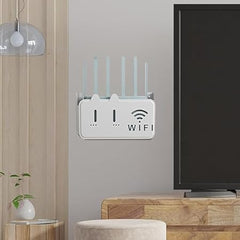 WiFi Router Shelf Storage Box, Wall Mount WiFi Router Stand Set Top Box Streaming Media Equipment Case, Set Top Box Shelf TV Wall Cabinet Living Room