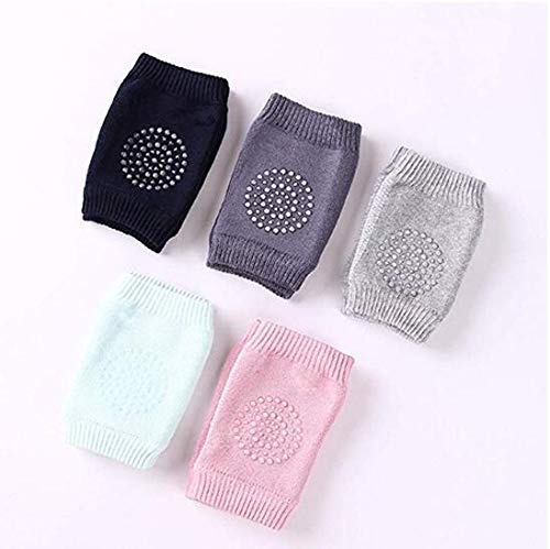 Baby Knee Pads for Crawling, Anti-Slip Padded Stretchable Elastic Cotton Soft Breathable Comfortable Knee Cap Elbow Safety Protector(Multicolour)