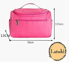 Multifunctional Extra Large Cosmetic Bag with Hook for Travel, Makeup Organiser, Cosmetic Pouch, Household Grooming Kit, Makeup Bag for Women | Assorted color (pink)
